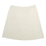 PIZZA SEMPIONE Womens White Cotton Blend A-Line Knee Length Skirt XL Zipper