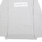 ADIDAS Mens Grey Crew Neck S Cotton Blend Pullover Sweatshirt Logo