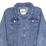 TOMMY HILFIGER Womens Blue Denim Jacket L Cotton Button Plain Classic Regular