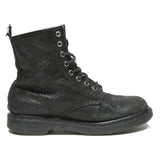 DR MARTENS Womens Lace-Up Boots Black Leather UK 8 Stylish Pattern Comfort