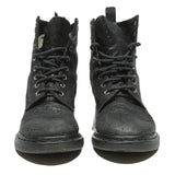 DR MARTENS Womens Lace-Up Boots Black Leather UK 8 Stylish Pattern Comfort