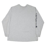 CARHARTT Mens Grey & Black Graphic T-Shirt 2XL Long Sleeve Crew Neck Logo