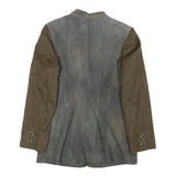 WEAEIEI Womens Grey Green Red Wool Button Jacket S Blazer Tweed Sleeves Stylish