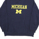 ADIDAS Mens Blue & Navy Michigan Pullover Hoodie S Cotton Blend Drawstring