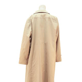 Womens Beige Button Jacket L Polyester Blend Plain Classic Fit Long Sleeve
