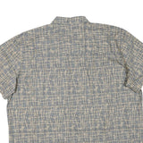 ISLAND SHORES Mens Blue & Beige Pattern Cotton Blend Shirt 2XL Casual Summer