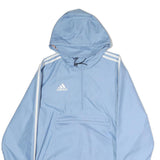 ADIDAS Womens Blue Hooded Zip Jacket M Polyester Plain Sportswear