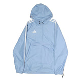 ADIDAS Womens Blue Hooded Zip Jacket M Polyester Plain Sportswear