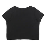 MONSOON Womens Black Embellished Basic Short Sleeve Crew Neck Top UK 14