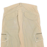 SIDEZ Mens Cotton Blend Beige Cargo Shorts M W32 Frayed Trim Pockets