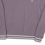FILA Mens Purple Crew Neck M Cotton Blend Sweatshirt Striped Ribbed Hem