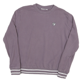 FILA Mens Purple Crew Neck M Cotton Blend Sweatshirt Striped Ribbed Hem