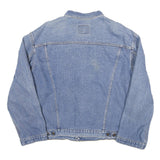 LEVI'S Mens Blue Denim Jacket L Cotton Blend Relaxed Fit Button Closure Casual