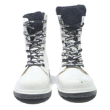 MICHAEL KORS Womens Leather White Ankle Boots UK 3 Lace-Up Winter Fashion