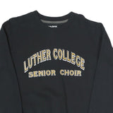 GILDAN Mens Black Luther College Senior Choir Crew Neck S Sweatshirt Printed