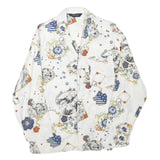 MARINER Mens White Patterned Shirt L Cotton Blend Artistic Print