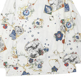 MARINER Mens White Patterned Shirt L Cotton Blend Artistic Print