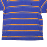 CHAPS Mens Blue & Orange Striped Short Sleeve Polo Shirt XL Classic Cotton