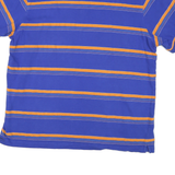 CHAPS Mens Blue & Orange Striped Short Sleeve Polo Shirt XL Classic Cotton