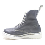 DR MARTENS 1460 Pascal Womens Black & White Leather Ankle Boots UK 4 Lace-Up