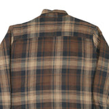 LAKE N TRAIL Mens Brown & Beige Check Shirt L Cotton Blend Button Closure Casual