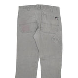 DICKIES Mens Regular Grey Cotton Blend Denim Jeans W34 L30 Workwear Straight Zip