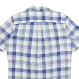 NAUTICA Mens Blue & White Plaid Shirt S Cotton Short Sleeve Casual Summer Button