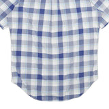 NAUTICA Mens Blue & White Plaid Shirt S Cotton Short Sleeve Casual Summer Button