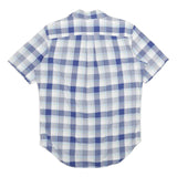 NAUTICA Mens Blue & White Plaid Shirt S Cotton Short Sleeve Casual Summer Button