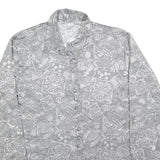 C&A Womens Grey Printed Shirt Long Sleeve Collared XL Lightweight Casual