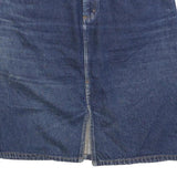 PARIS BLUES Womens Blue Denim Midi Cotton Blend Skirt M Classic Vintage Style