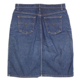 PARIS BLUES Womens Blue Denim Midi Cotton Blend Skirt M Classic Vintage Style