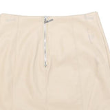 AMISU Womens Cream Mini Skirt Plain XS Zip Closure Stylish Comfortable