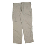 SCHOFFEL Womens Polyester Blend Beige Relaxed Straight Zip Trousers W32 L30