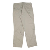 SCHOFFEL Womens Polyester Blend Beige Relaxed Straight Zip Trousers W32 L30