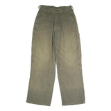 DICKIES Mens Regular Fit Button Closure Green Cotton Blend Workwear Trousers W27
