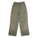 DICKIES Mens Regular Fit Button Closure Green Cotton Blend Workwear Trousers W27