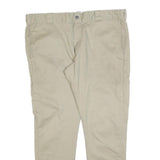 DICKIES Mens Slim Beige Cotton Blend Zip Trousers W36 L30 Casual Workwear