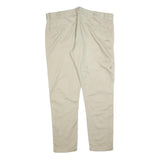 DICKIES Mens Slim Beige Cotton Blend Zip Trousers W36 L30 Casual Workwear