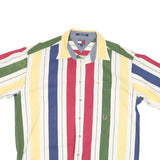 TOMMY HILFIGER Mens Multi Colour Vertical Stripe Cotton Blend Shirt XL Summer