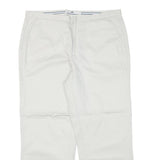 TOMMY HILFIGER Womens Cotton Blend White Relaxed Straight Trousers W33 L25
