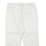 TOMMY HILFIGER Womens Cotton Blend White Relaxed Straight Trousers W33 L25