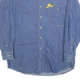 LA LOVING Mens Blue Denim Shirt M Button-Down Collar Long Sleeve Casual