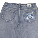 RED BBQ Mens Denim Blue Casual Shorts Skull Print Rock N Roll M W34 Relaxed Fit