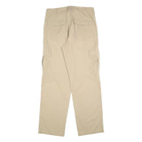 LMV Mens Regular Beige Cotton Blend Cargo Trousers W34 L32 Zip Closure