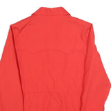 Womens Red Button Jacket M Polyester Blend Plain Functional Pockets