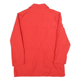 Womens Red Button Jacket M Polyester Blend Plain Functional Pockets