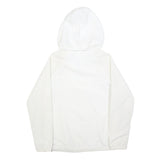 ADIDAS Womens White Hooded Zip Jacket S Polyester Blend Plain Lightweight