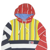 HILFIGER DENIM Mens Yellow & Red Striped Pullover Hoodie XS Cotton Blend Casual