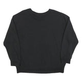 ADIDAS Womens Black Cotton Blend Crew Neck UK 18 Sweatshirt Logo Print